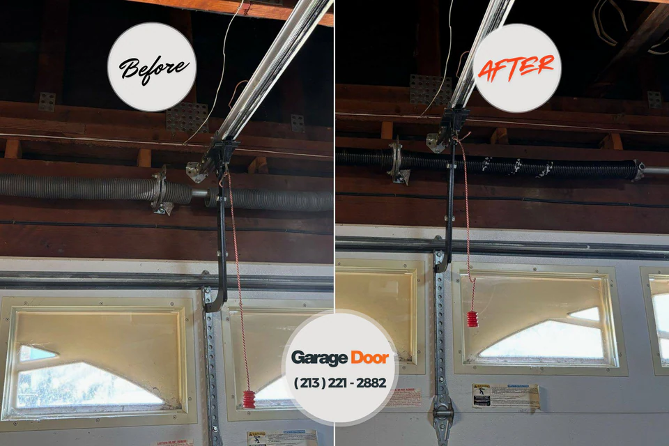 Before and after: garage door repair Calexico, CA